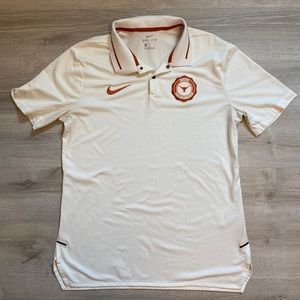 Nike Men’s Texas Longhorns Football Rivalry Cream Jersey Polo Shirt Medium